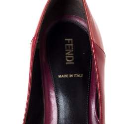 Pre Owned Fendi Tricolor Leather Platform Pumps Size 38.5