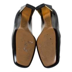 Pre Owned Fendi Black Patent Leather Square Toe Pumps Size 39.5