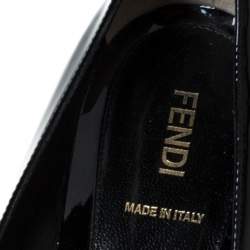 Pre Owned Fendi Black Patent Leather Square Toe Pumps Size 39.5