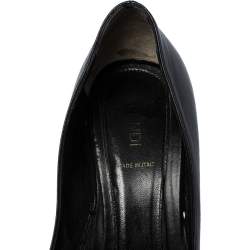 Pre Owned Fendi Black Leather Fendista Platform Pumps Size 41