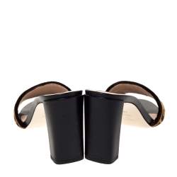 Pre Owned Fendi Brown Zucca Velvet Slip On Slides Size 36.5