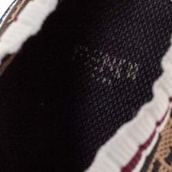 Pre Owned Fendi Multicolor Zucca Knit Fabric Rockoko Sneakers Size 38