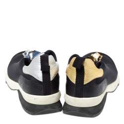 Pre Owned Fendi Black Neoprene Studded Slip On Sneakers Size 39