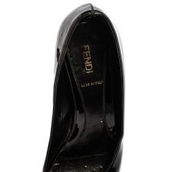 Pre Owned Fendi Patent Leather Peep Toe Platform Pumps Size 37.5