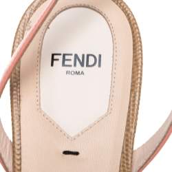 Pre Owned Fendi Multicolor Leather Studded Monster Slingback Sandals Size 39