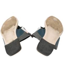 مملوكة مسبقًا Fendi Multicolor Bugs Paneled Leather Thong Sandals Size 38.5