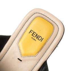 مملوكة مسبقًا Fendi Multicolor Bugs Paneled Leather Thong Sandals Size 38.5