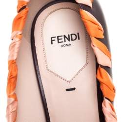 Pre Owned Fendi Brown Leather Ribbon Detail Pointed Toe Pumps Size 38