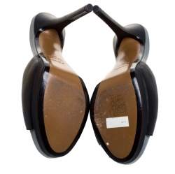 Pre Owned Fendi Multicolor Leather Color-Block Peep Toe Slide Sandals Size 39