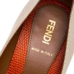 Pre Owned Fendi Multicolor Lizard Loafer Pumps Size 38