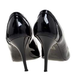 Pre Owned Fendi Black Patent Leather Pointed Toe Pumps Size 38