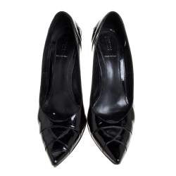Pre Owned Fendi Black Patent Leather Pointed Toe Pumps Size 38
