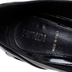 Pre Owned Fendi Black Patent Leather Pointed Toe Pumps Size 38