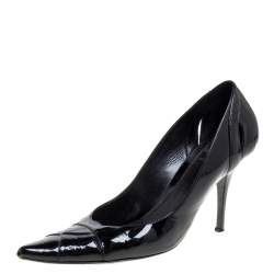 Pre Owned Fendi Black Patent Leather Pointed Toe Pumps Size 38