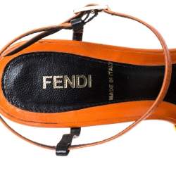 Pre Owned Fendi Multicolor Leather Strappy Platform Ankle Strap Sandals Size 37