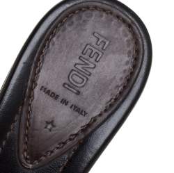 Pre Owned  Fendi Brown Zucca Canvas Heel Mules Size 39