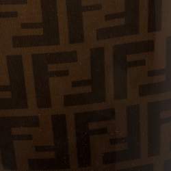 Pre Owned Fendi Tobacco Zucca Rubber Mid Calf  Rain Boots Size 39