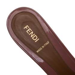 Pre Owned Fendi Blush Pink Patent Leather FF Superstar Peep Toe Slide Sandals Size 40