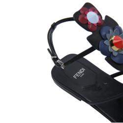 مملوكة مسبقًا Fendi Multicolor Floral Applique Flat Sandals Size EU 39