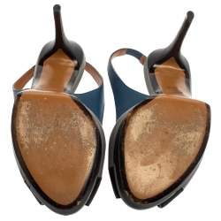 Fendi Multicolor Leather Peep Toe Slingback Sandals Size 41