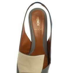 Fendi Multicolor Leather Peep Toe Slingback Sandals Size 41