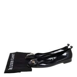 Pre Owned Fendi Black Jelly Buckle Embellished Peep Toe Ballet Flats Size 39