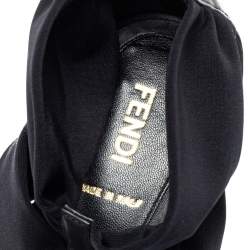 Pre Owned Fendi Black Fabric Strappy Sandals Size 39