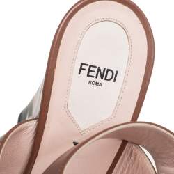 Pre Owned Fendi Brown Leather Ankle Strap Sandals Size 39