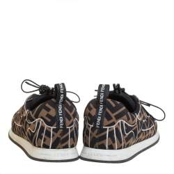 Pre Owned  Fendi Brown/Black Fabric FF Zucca Low Top Sneakers Size 40