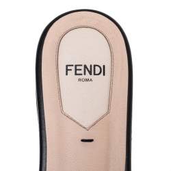 Pre Owned Fendi Brown Zucca Velvet Flat Slides Size 36 