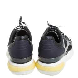 Pre Owned Fendi Black Leather And PVC Fancy Sneaker Size 38