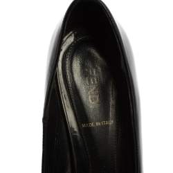 Fendi Black Patent Leather Peep Toe Platform  Pumps Size 37.5