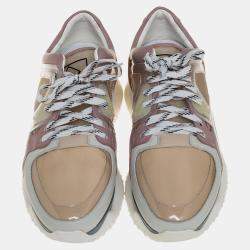 Fendi Multicolor Mesh And Leather Chunky Low Top Sneakers Size 38
