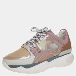 Fendi Multicolor Mesh And Leather Chunky Low Top Sneakers Size 38