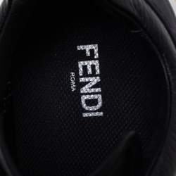 Fendi Black/Purple Mesh And Leather Fancy Sneakers Size 38