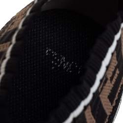 Pre Owned Fendi Multicolor Knit Fabric And Rubber Strap Rockoko Sneakers Size 39