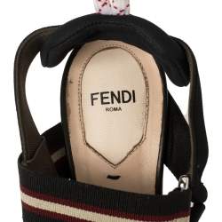 Fendi Multicolor Mesh And Fabric Colibri Slingback Pointed Toe Sandals Size 37.5