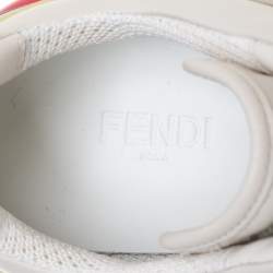 Pre Owned Fendi White Leather And Rubber Fendi-Fila Mania Logo Low Top Sneakers Size 39
