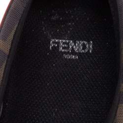 Pre Owned Fendi Multicolor Mesh And Canvas Colibri Slip on Sneaker Size 39 