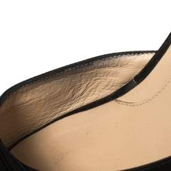 Pre Owned Fendi Black Satin Bow Peep Toe Slide Sandals Size 38.5
