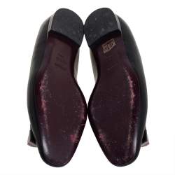 Pre Owned Fendi Black Leather Rainbow Studded Skimmer Flats Size 38.5