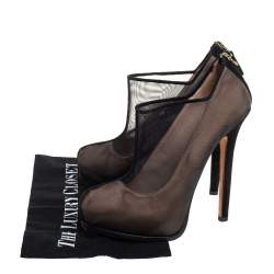 Fendi Black Mesh Platform Booties Size 40