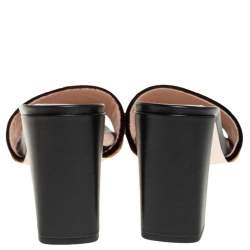 Pre Owned Fendi Brown FF Zucca Velvet Slide Sandals Size 40