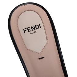 Pre Owned Fendi Brown FF Zucca Velvet Slide Sandals Size 40