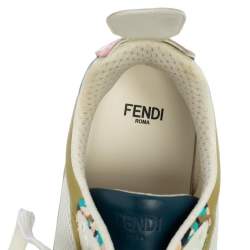 Pre Owned Fendi Multicolor Mesh And Leather Ffast Low Top Sneakers Size 38.5