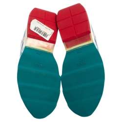 Pre Owned Fendi Multicolor Mesh And Leather Ffast Low Top Sneakers Size 38.5