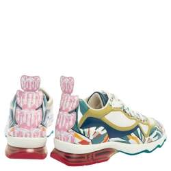 Pre Owned Fendi Multicolor Mesh And Leather Ffast Low Top Sneakers Size 38.5