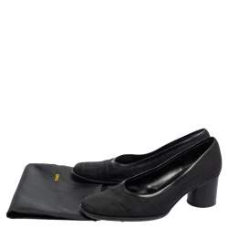 Fendi Black Zucca Canvas And Leather Pumps Size 37.5