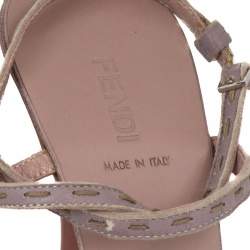 Fendi Pink Leather Ankle Strap Sandals Size 37.5
