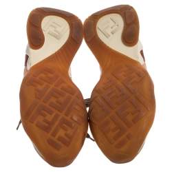 Pre Owned Fendi Beige Suede and Mesh FFluid Low Top Sneakers Size 38